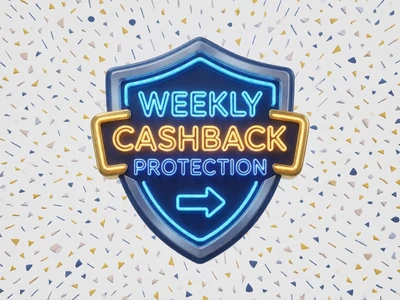 Neon-Schild-Badge als Symbol f&uuml;r den w&ouml;chentlichen Cashback bei 30bet Casino