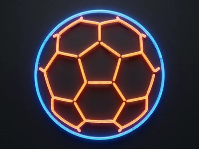 Leuchtendes Neon-Football-Icon als Symbol f&uuml;r Fu&szlig;ball wetten und Bundesliga bei 30bet