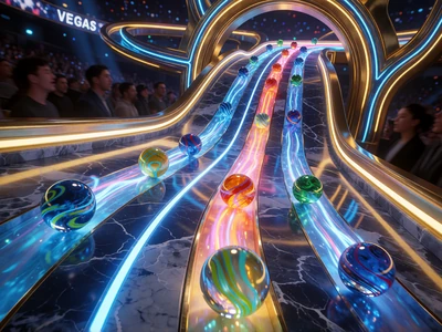 Leuchtende Murmel-Rennbahn als Symbol f&uuml;r Ezugi EZ Marble Race bei 30bet Live Casino