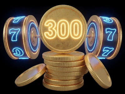 Goldene M&uuml;nzen mit leuchtender 300 und Free-Spin-Walzen als Symbol f&uuml;r den 30bet Willkommensbonus