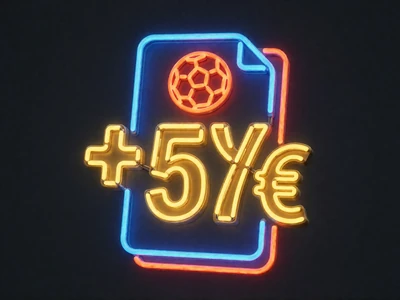 Neon-Wettschein mit goldenem +&euro;50 und Football-Icon als Symbol f&uuml;r den 30bet Sports Welcome Bonus
