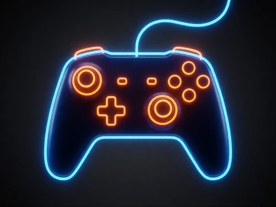 Neon-eSport-Controller mit Lichtspur als Symbol f&uuml;r eSport wetten bei 30bet